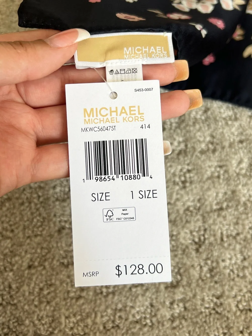 Michael Kors Floral Print Square Scarf